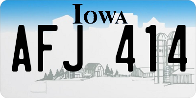 IA license plate AFJ414