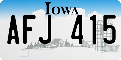 IA license plate AFJ415