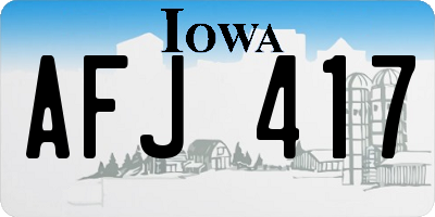 IA license plate AFJ417