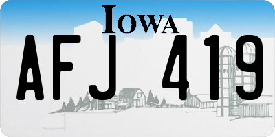 IA license plate AFJ419