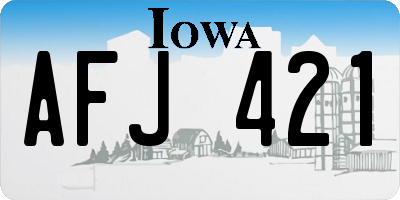 IA license plate AFJ421