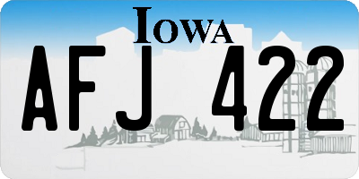 IA license plate AFJ422