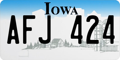 IA license plate AFJ424