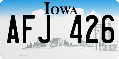IA license plate AFJ426