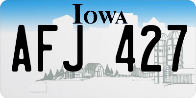 IA license plate AFJ427