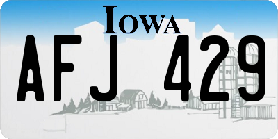IA license plate AFJ429