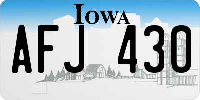 IA license plate AFJ430