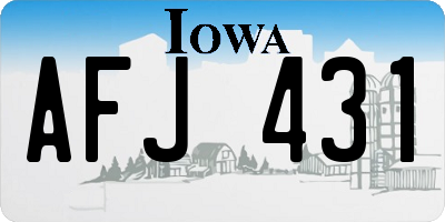 IA license plate AFJ431
