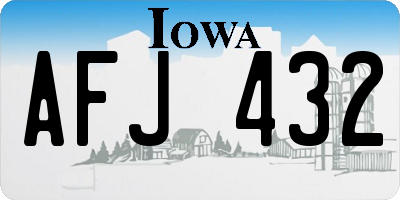 IA license plate AFJ432