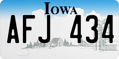 IA license plate AFJ434