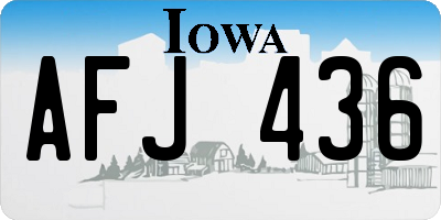 IA license plate AFJ436