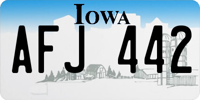 IA license plate AFJ442