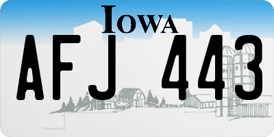 IA license plate AFJ443