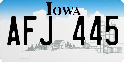 IA license plate AFJ445