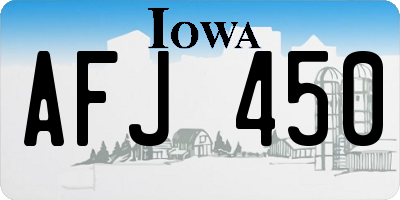 IA license plate AFJ450