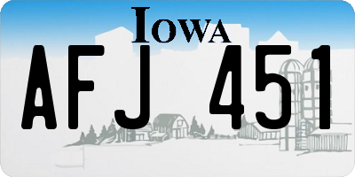 IA license plate AFJ451