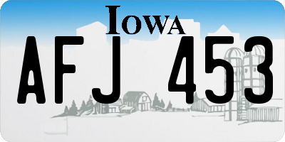 IA license plate AFJ453