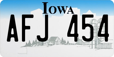 IA license plate AFJ454