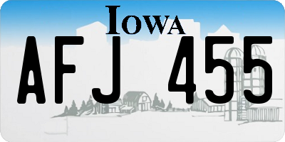 IA license plate AFJ455