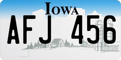 IA license plate AFJ456