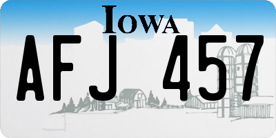 IA license plate AFJ457