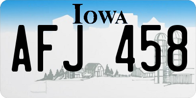 IA license plate AFJ458
