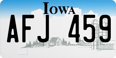 IA license plate AFJ459