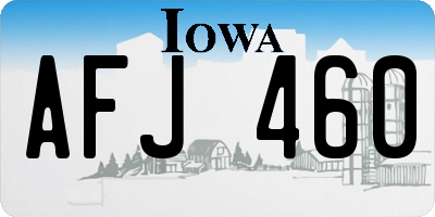 IA license plate AFJ460