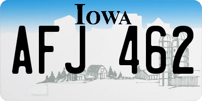 IA license plate AFJ462