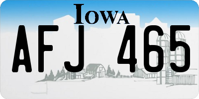 IA license plate AFJ465