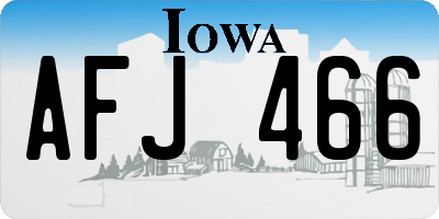 IA license plate AFJ466