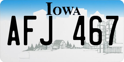IA license plate AFJ467