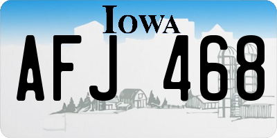 IA license plate AFJ468