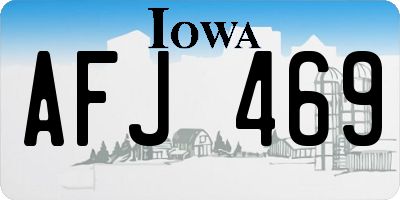 IA license plate AFJ469