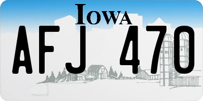IA license plate AFJ470