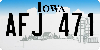 IA license plate AFJ471