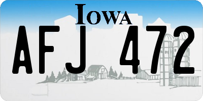 IA license plate AFJ472