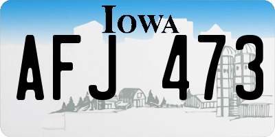 IA license plate AFJ473