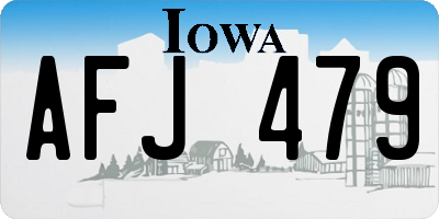 IA license plate AFJ479