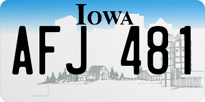 IA license plate AFJ481