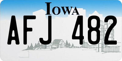 IA license plate AFJ482