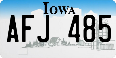 IA license plate AFJ485