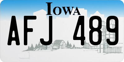 IA license plate AFJ489