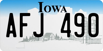 IA license plate AFJ490