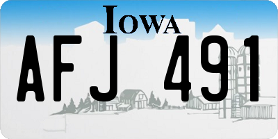IA license plate AFJ491