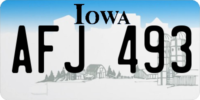 IA license plate AFJ493