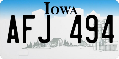 IA license plate AFJ494