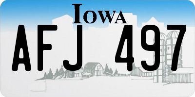 IA license plate AFJ497