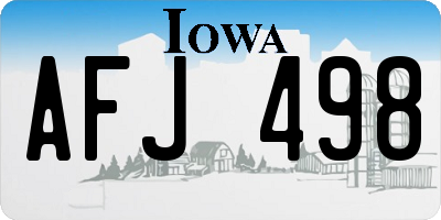 IA license plate AFJ498