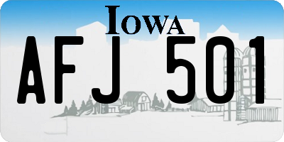IA license plate AFJ501